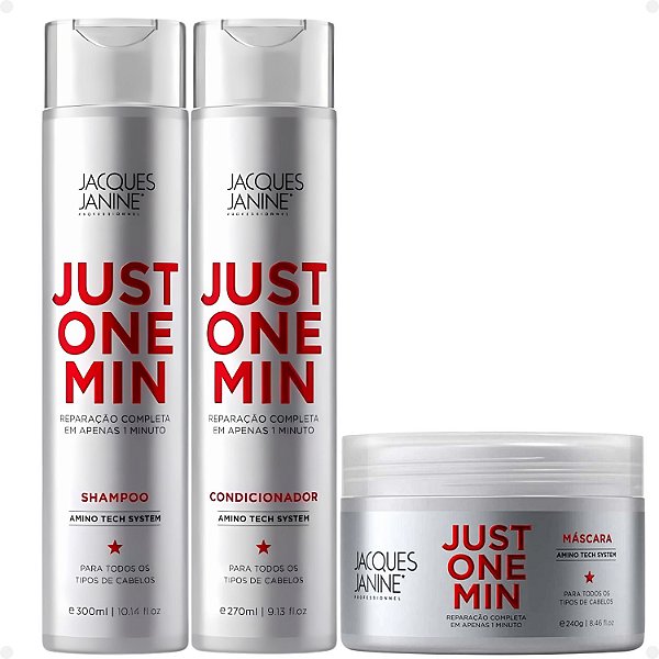 Kit Jacques Janine Just One Min: Shampoo, Condicionador e Máscara 240g