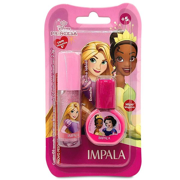 Kit Impala Princesa: 1 Esmalte e 1 Brilho Labial