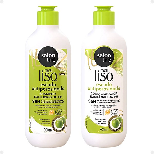 Salon Line Meu Liso Escudo Antiporosidade: Shampoo e Condicionador 300ml