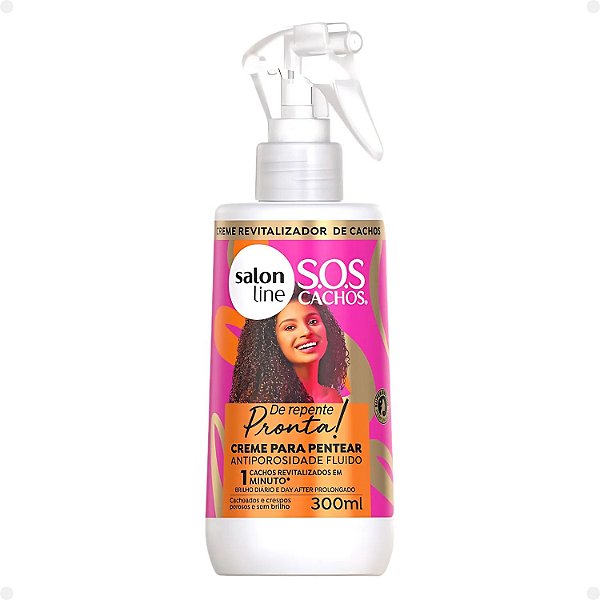 Creme para Pentear Antiporosidade Fluido Salon Line Sos Cachos De Repente Pronta! 300ml