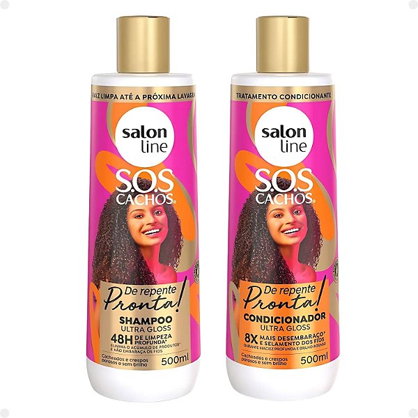 Salon Line Sos Cachos De Repente Pronta!: Shampoo e Condicionador 500ml