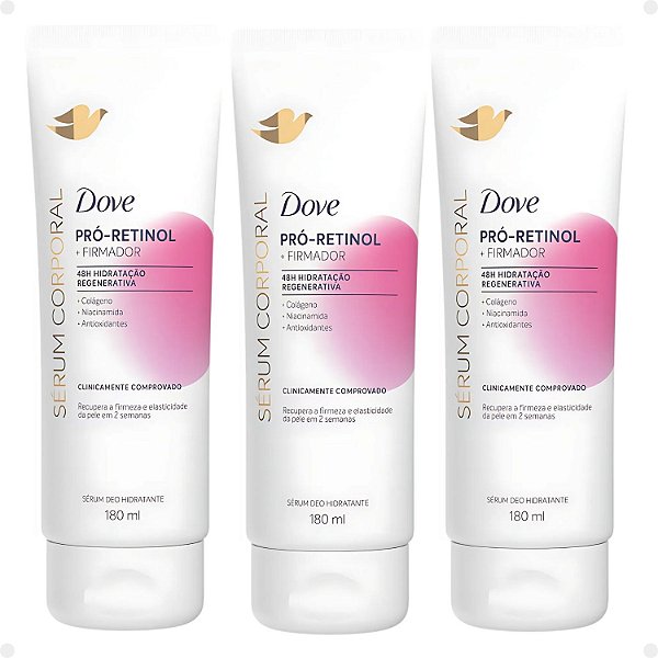 Kit Dove Pró-Retinol + Firmador: 3 Sérum Corporal Hidratante 180ml