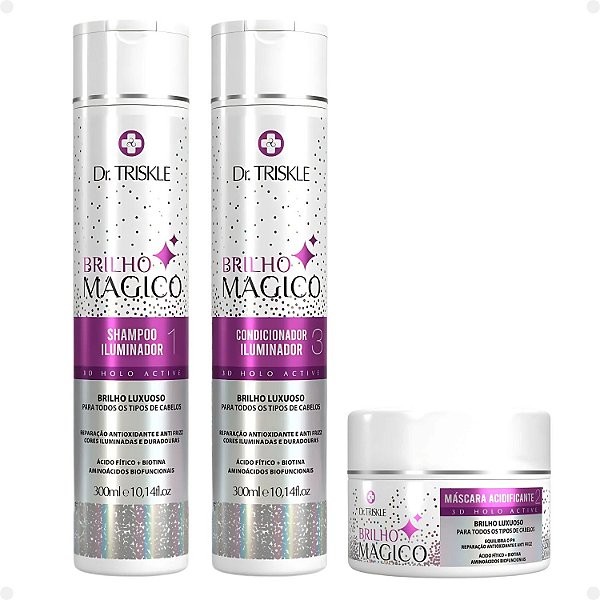 Kit Dr Triskle Brilho Mágico: Shampoo, Condicionador e Máscara