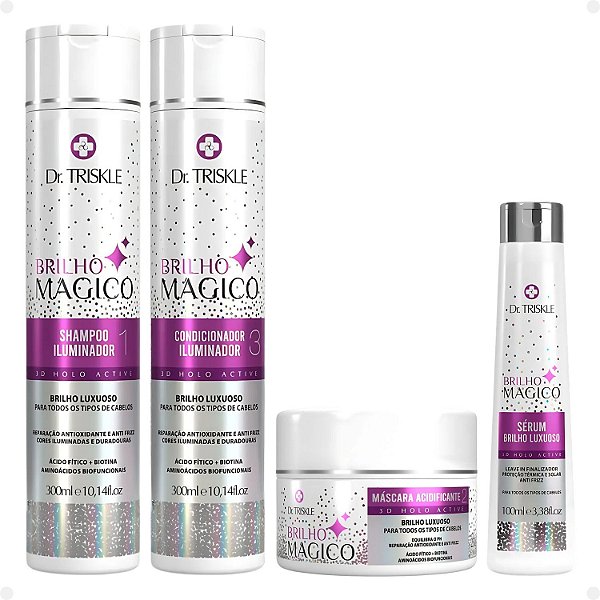 Kit Dr Triskle Brilho Mágico: Shampoo, Condicionador, Máscara e Sérum