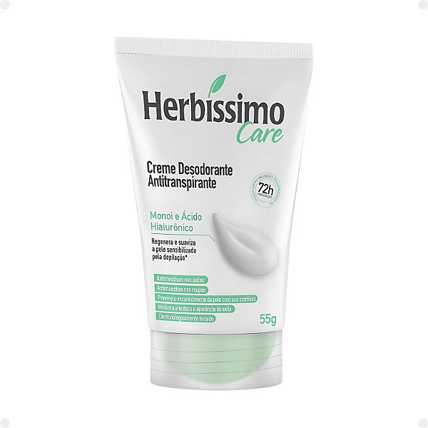 Creme Desodorante Antitranspirante Herbíssimo Care Monoi e Ácido Hialurônico 55g