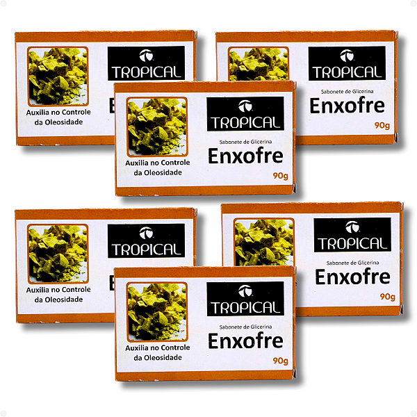 Kit Tropical Enxofre: 6 Sabonetes de Glicerina 90g