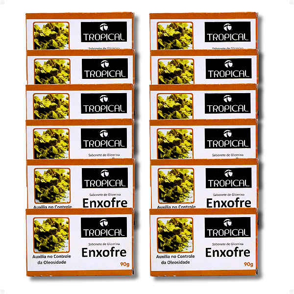 Kit Tropical Enxofre: 12 Sabonetes de Glicerina 90g