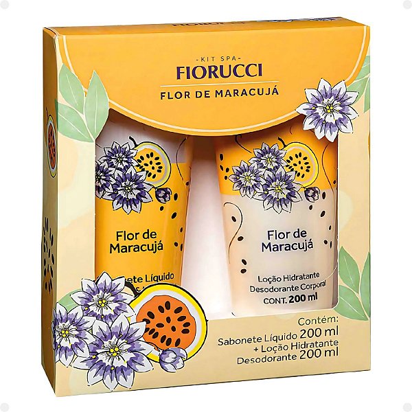 Kit Sabonete 200ml e Loção Hidratante 200ml Fiorucci Flor de Maracuja