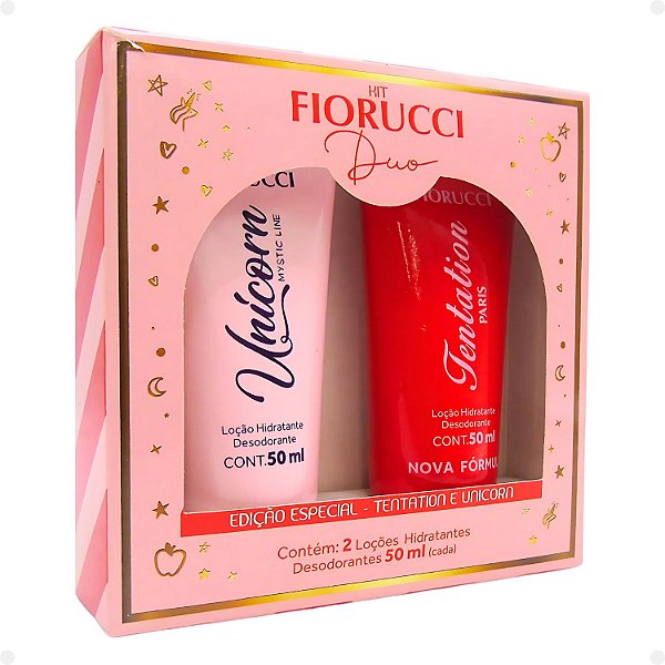 Kit Duo Loção Hidratante Fioruci Unicorn e Tentantion 50ml