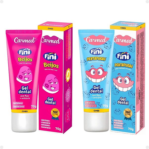 Kit Gel Dental Carmed Fini: Beijos e Dentaduras 70g