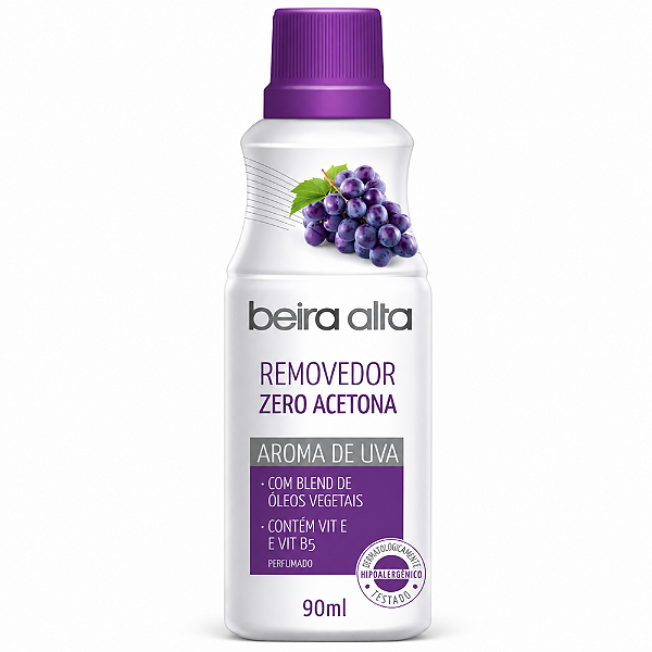 Removedor Zero Acetona Aroma de Uva Beira Alta 90ml