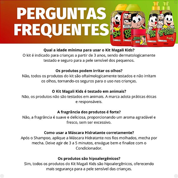 Kit Cia da Natureza Magali Kids Cabelos Ondulados e Cacheados: Shampoo, Condicionador, Máscara, Creme e Umidificador