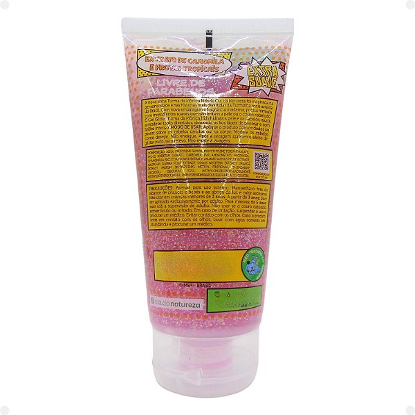 Gel Glitter Corpo e Cabelo Cia da Natureza Turma da Mônica Kids 180g