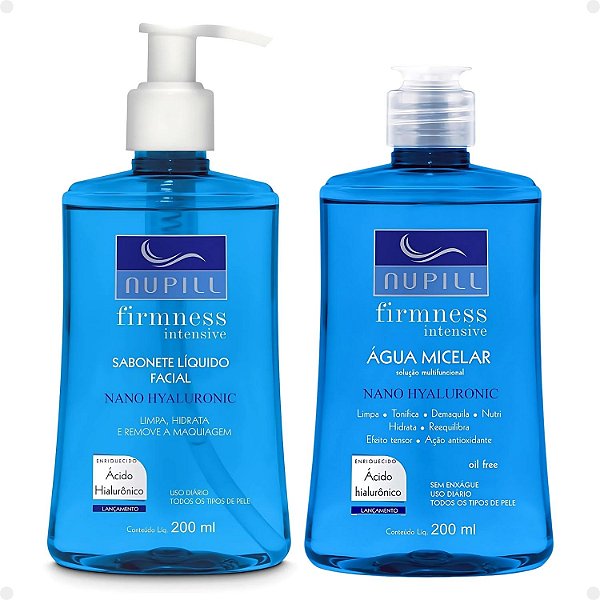 Kit Nupill Firmness Intensive Nano Hyaluronic: Sabonete Líquido e Água Micelar 200ml