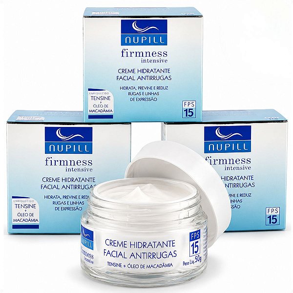 Kit Nupill Firmness Intensive: 3 Cremes Hidratante Facial Antirrugas Fps 15 50g