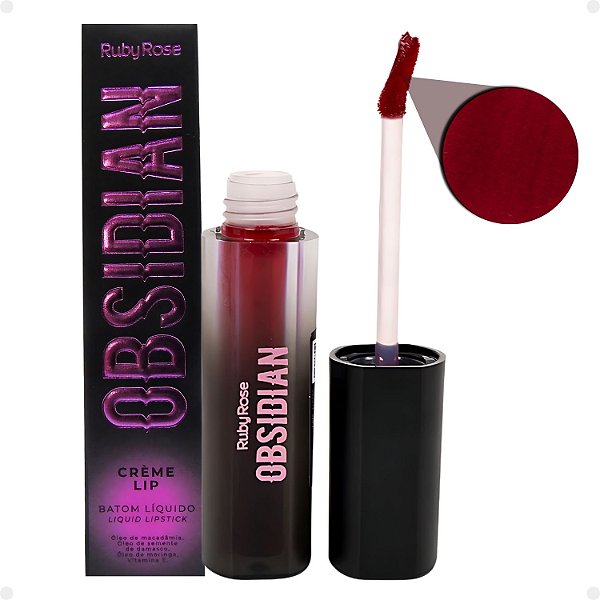 Batom Líquido Ruby Rose Obsidian Crème Lip Ocl03 Hb-7100-3