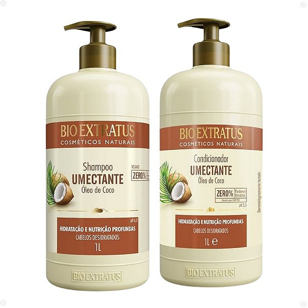 Kit Bio Extratus Umectante Óleo de Coco: Shampoo e Condicionador 1L