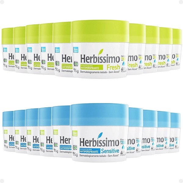 Kit Herbíssimo Desodorante: 10 Fresh e 10 Sensitive 55g