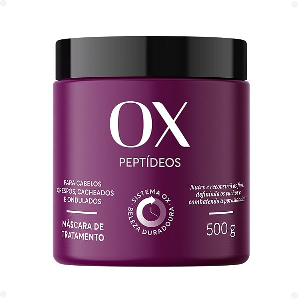 Máscara de Tratamento OX Peptídeos Cabelos Crespos, Ondulados e Cacheados 500g