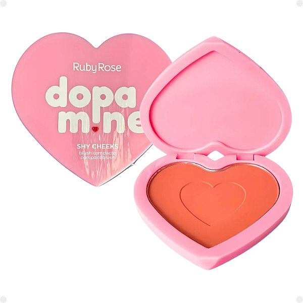Blush Compacto Ruby Rose Dopamine Shy Cheeks Coral Affair Hb-F1002-4