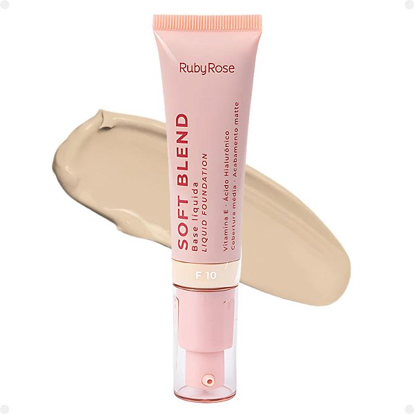 Base Líquida Ruby Rose Rosa Soft Blend F10 Média Cobertura 30g Hb-M301-1