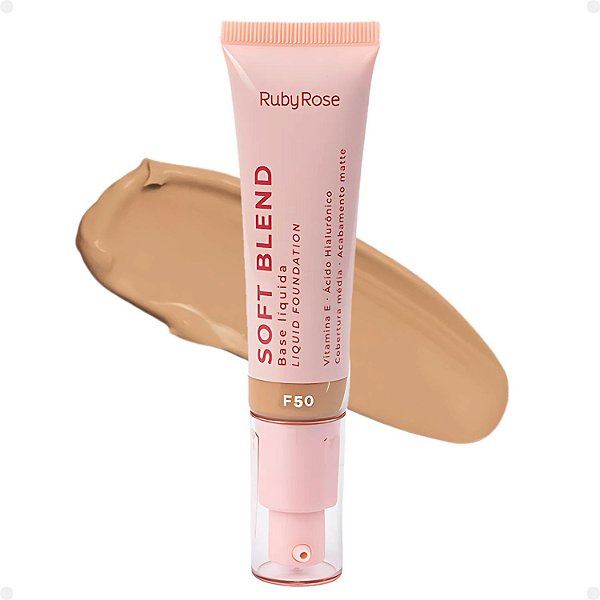 Base Líquida Ruby Rose Rosa Soft Blend F50 Média Cobertura 30g Hb-M301-5
