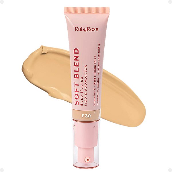 Base Líquida Ruby Rose Rosa Soft Blend F30 Média Cobertura 30g Hb-M301-3