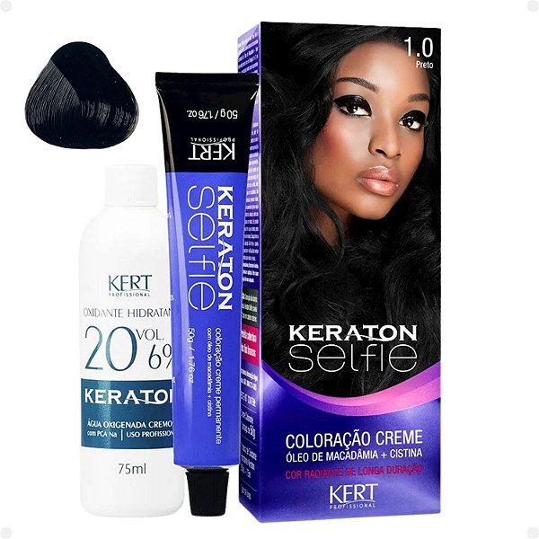 Coloração Creme Kert Keraton Selfie 1.0 Preto