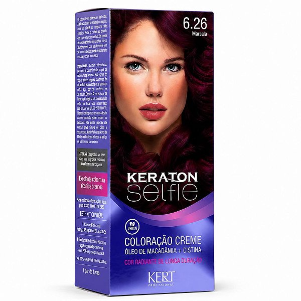 Coloração Creme Kert Keraton Selfie 6.26 Marsala