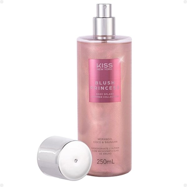 Body Splash Kiss New York Shimmer Collection Blush Princess Morango, Coco e Baunilha 250ml