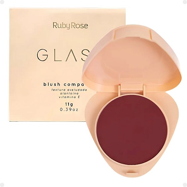 Blush Compacto Ruby Rose Glass Gb70 Hb-6120-7