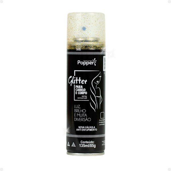 Glitter Popper Para Cabelo e Corpo Dourado 150ml