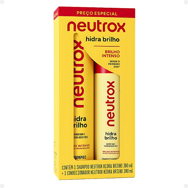 Kit Neutrox Hidra Brilho: Shampoo 300ml e Condicionador 200ml