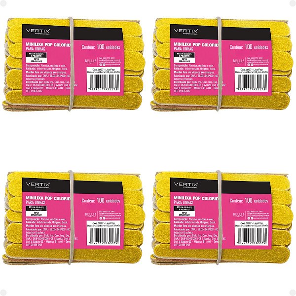 Kit Vertix Belliz: Lixas Para Unhas 09cm C/400