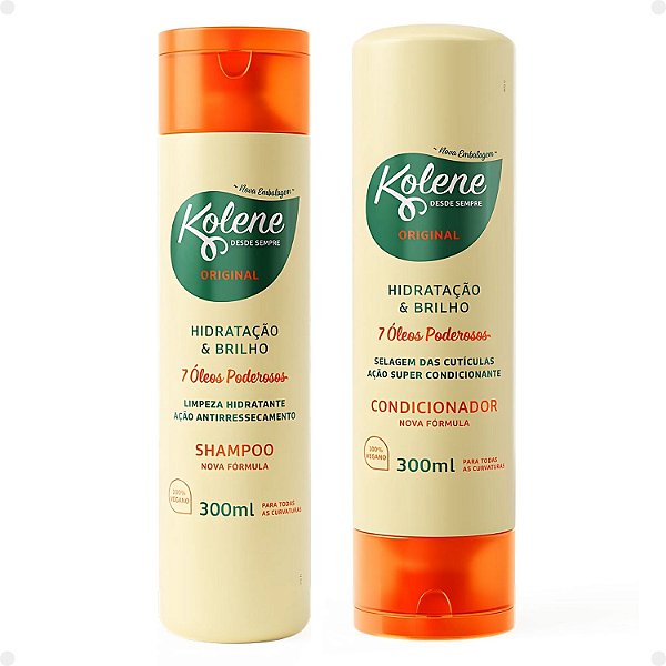 Kit Kolene Original Hidratação e Brilho: Shampoo e Condicionador 300ml