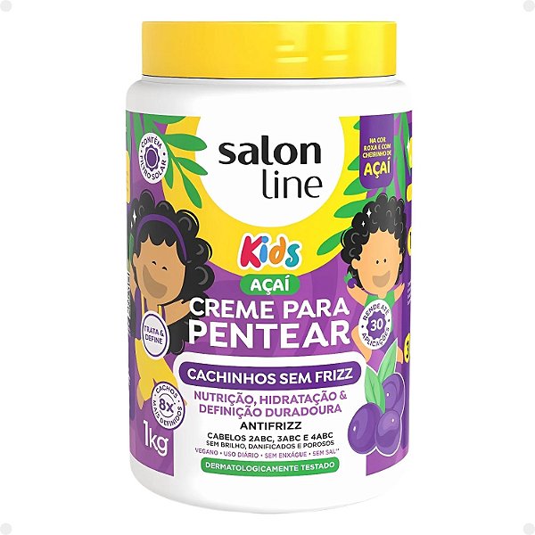 Creme para Pentear Salon Line Kids Açaí Cachinhos Sem Frizz 1kg