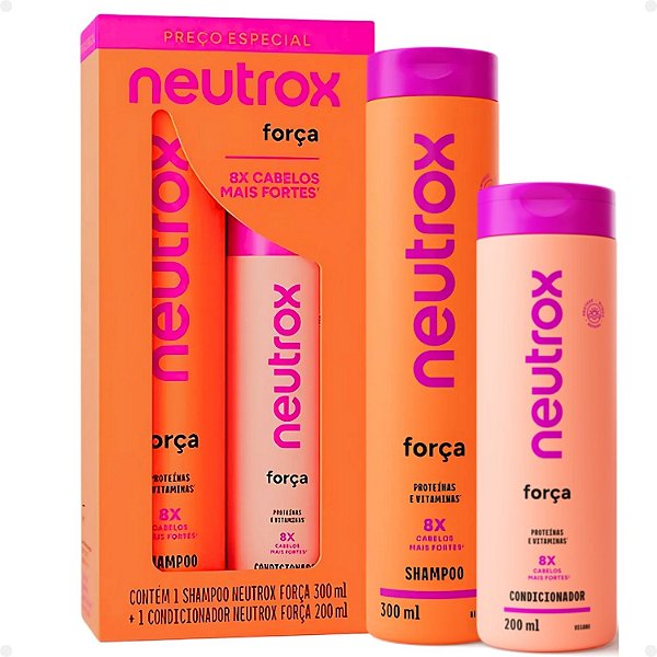 Kit Neutrox Força: Shampoo 300ml e Condicionador 200ml