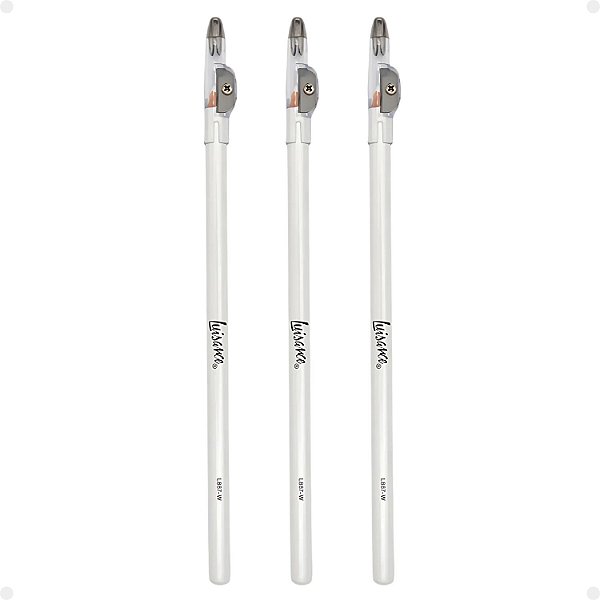 Kit Luisance: 3 Lápis Para Olhos Branco com Apontador Ref. L887-w