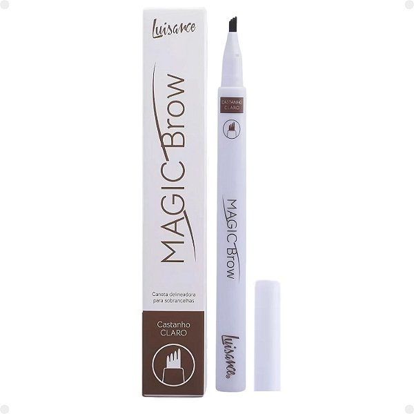 Caneta Delineadora Para Sobrancelhas Luisance Magic Brow Castanho Claro
