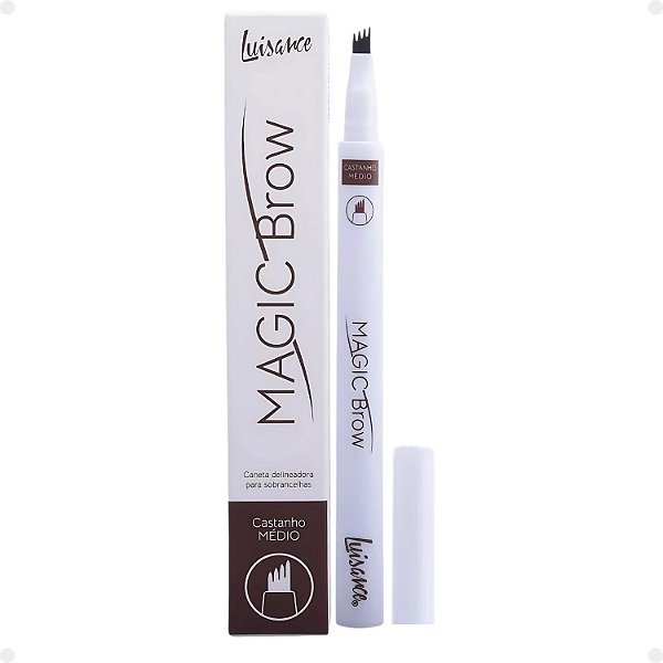 Caneta Delineadora Para Sobrancelhas Luisance Magic Brow Castanho Médio