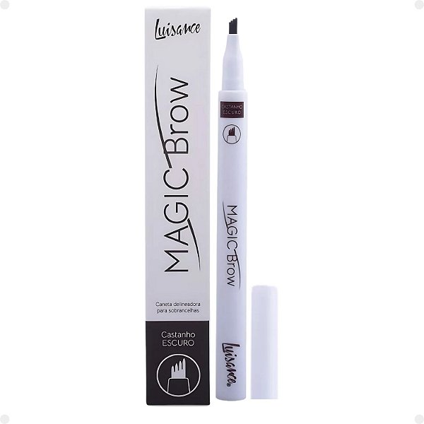 Caneta Delineadora Para Sobrancelhas Luisance Magic Brow Castanho Escuro