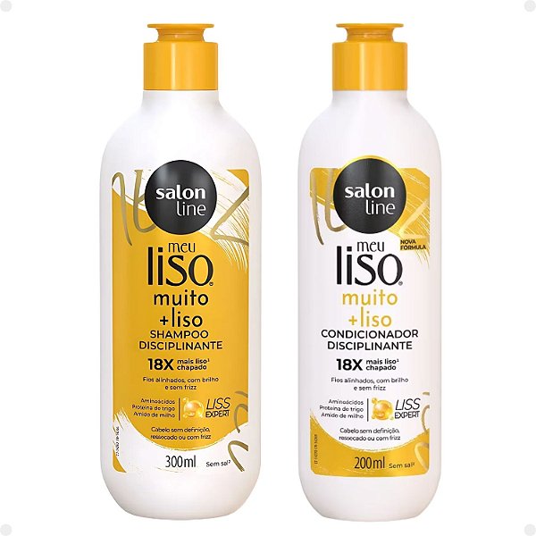 Kit Salon Line Meu Liso Muito + Liso Disciplinante: Shampoo 300ml e Condicionador 200ml
