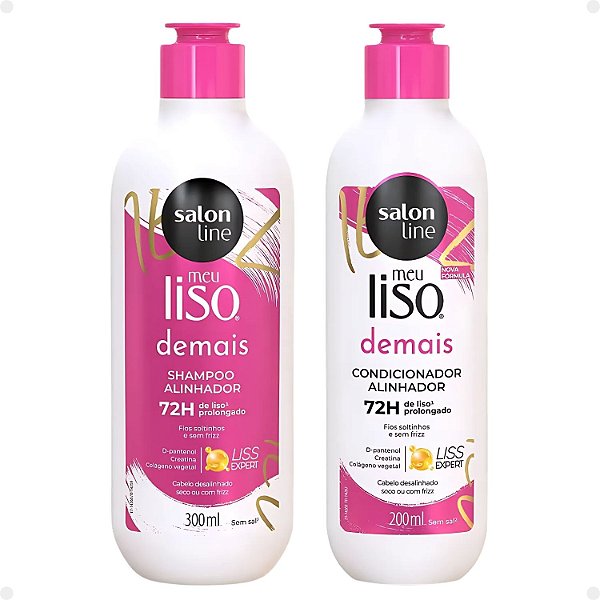 Kit Salon Line Meu Liso Demais Alinhador: Shampoo 300ml e Condicionador 200ml