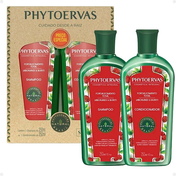Kit Phytoervas Fortalecimento Total Jaborandi E Buriti: Shampoo e Condicionador 250ml