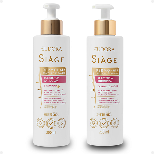 Kit Eudora Siàge Dermohair Resistência Antiqueda: Shampoo E Condicionador