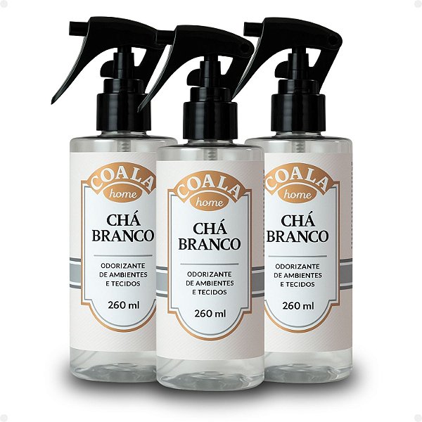 Kit Coala Home: 3 Odorizantes De Ambientes E Tecidos Chá Branco 260ml