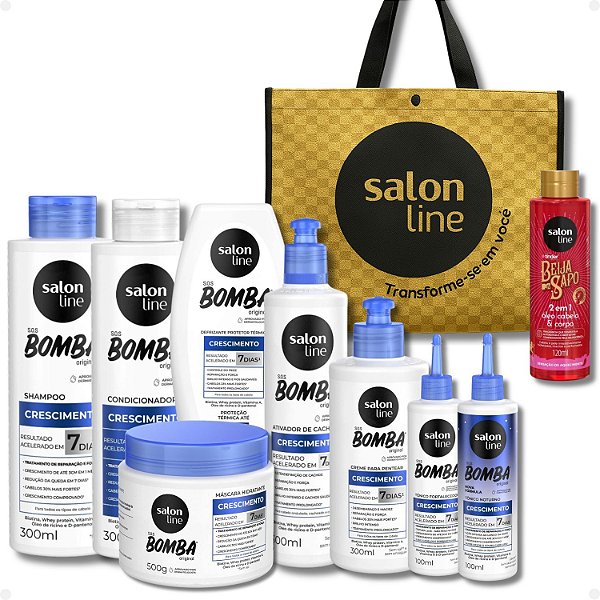 Kit Salon Line SOS Bomba Crescimento Capilar Completo + Mimos
