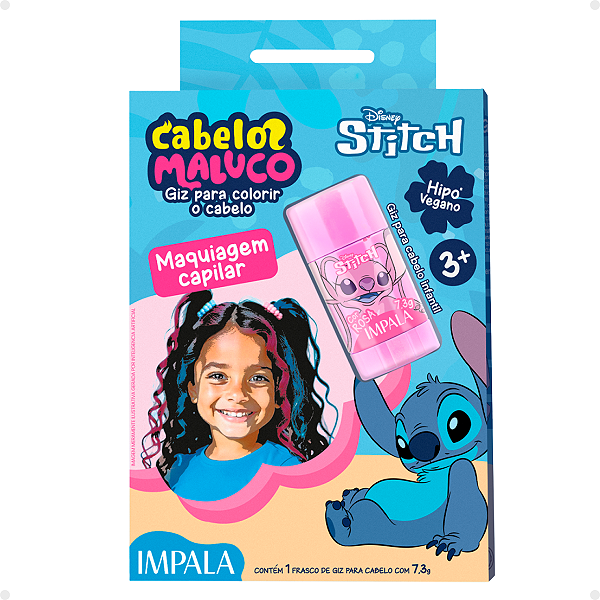 Giz Para Colorir o Cabelo Impala Stitch Cabelos Maluco Rosa Angel