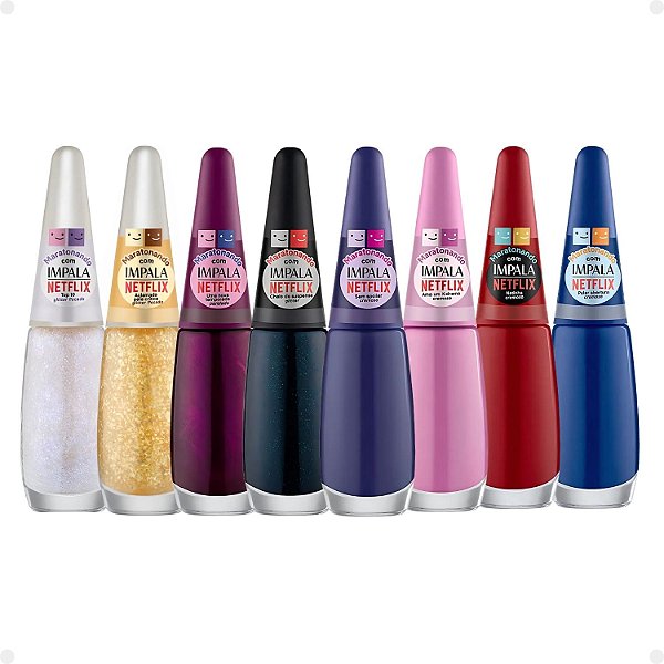 Kit Esmaltes Impala Netflix Maratonando com 8 7,5ml
