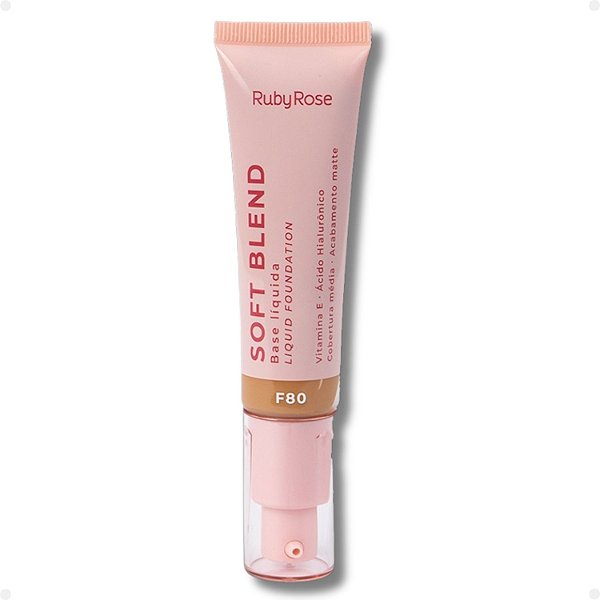 Base Líquida Ruby Rose Rosa Soft Blend F80 Média Cobertura 30g Hb-M301-8